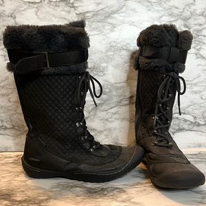 Jsport Womens black Faus Fur Winter boots